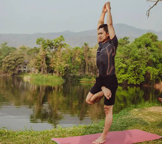 A Man Doing Yoga